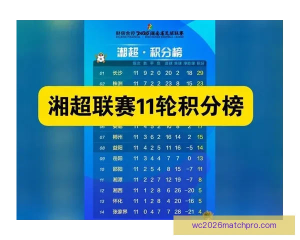 湘超联赛最新积分榜全面解析球队排名与赛季表现趋势